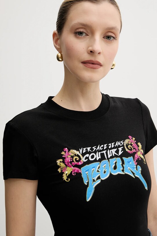 Versace Jeans Couture tricou negru 78HAH606.J0035