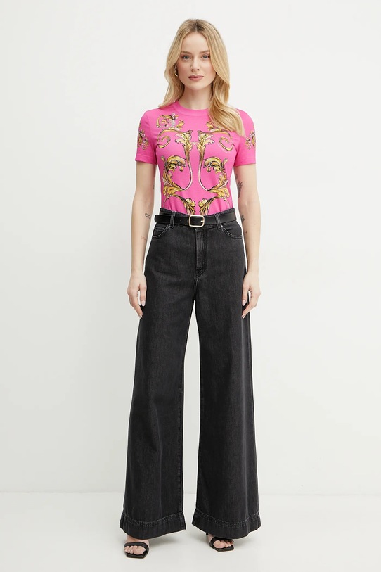 Versace Jeans Couture tricou din bumbac 78HAH6P8.JS472 roz SS25