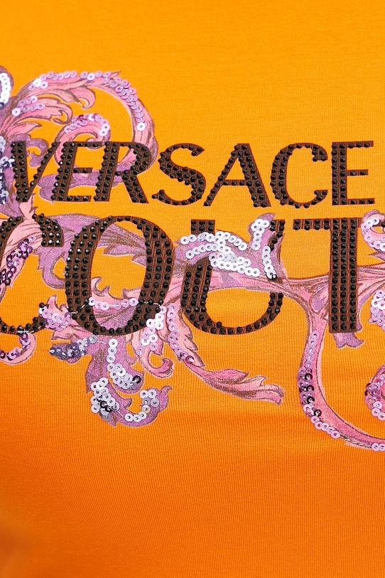 Tričko Versace Jeans Couture 78HAHC05.CJ02C oranžová