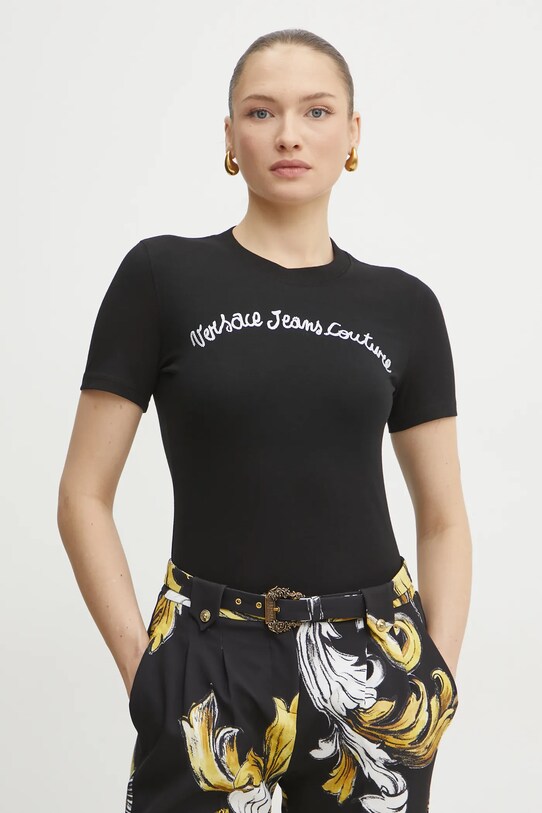 Tričko Versace Jeans Couture čierna 78HAHC08.CJ02C