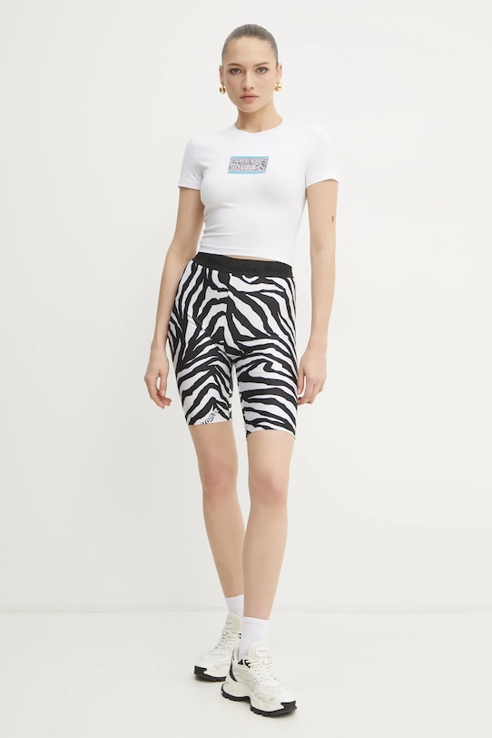 Kratka majica Versace Jeans Couture 78HAHC09.CJ02C bela SS25