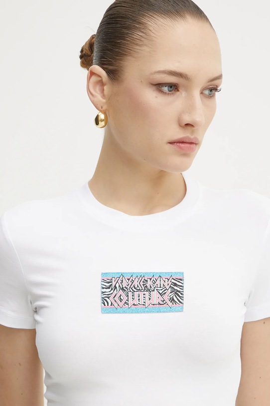 Kratka majica Versace Jeans Couture bela 78HAHC09.CJ02C