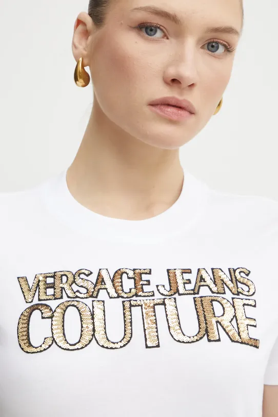 Versace Jeans Couture t-shirt bawełniany biały 78HAHE02.CJ00E