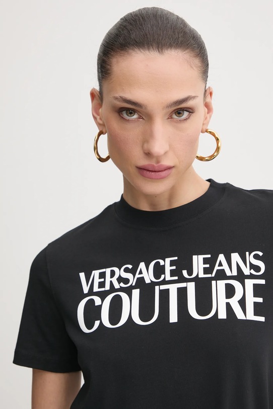 Versace Jeans Couture t-shirt bawełniany czarny 78HAHE05.CJ00E