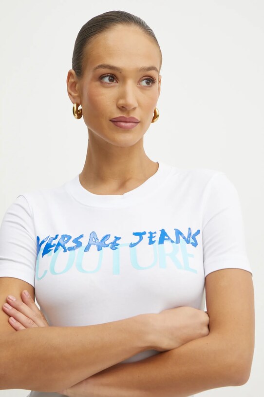 Versace Jeans Couture t-shirt biały 78HAHE06.CJ02E