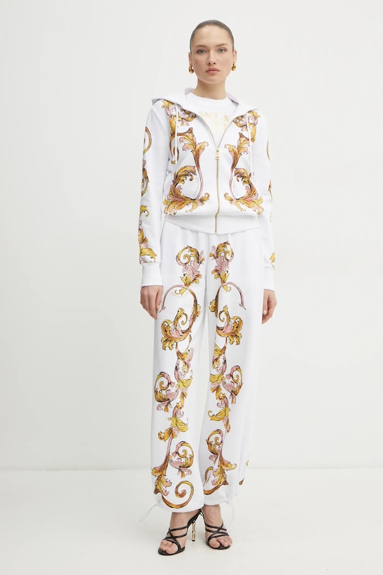 Хлопковая футболка Versace Jeans Couture 78HAHT01.CJ00T белый SS25