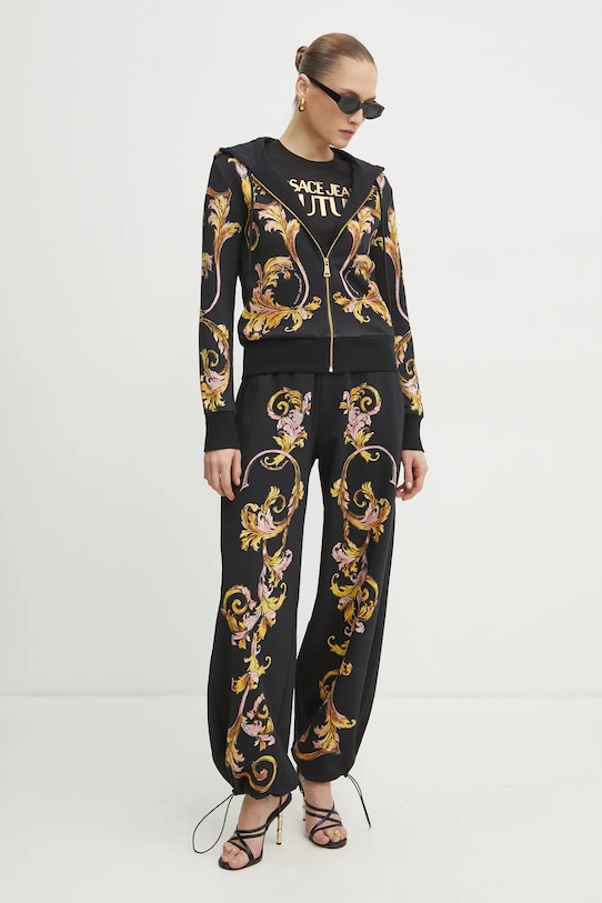 Бавовняна футболка Versace Jeans Couture 78HAHT01.CJ00T чорний SS25