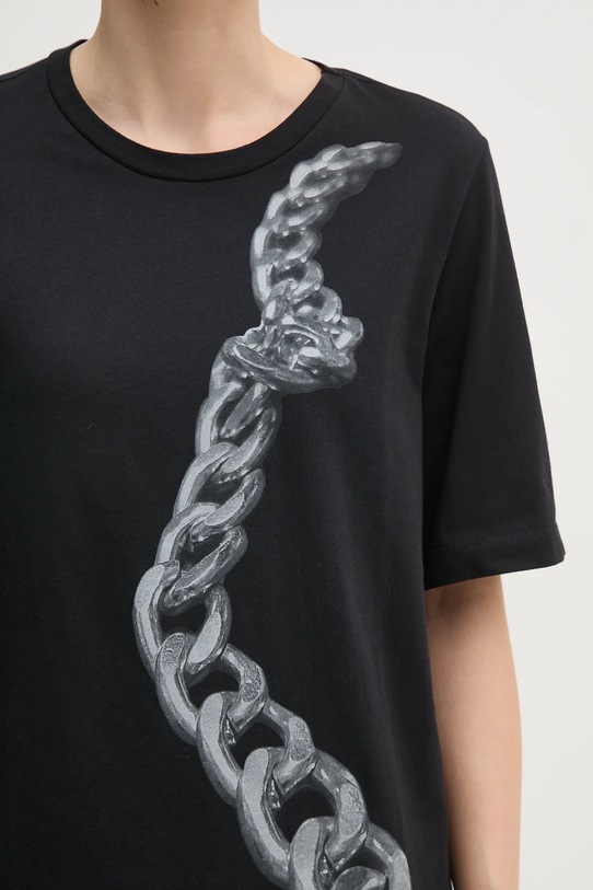 Sisley tricou din bumbac 3I1XL106R negru