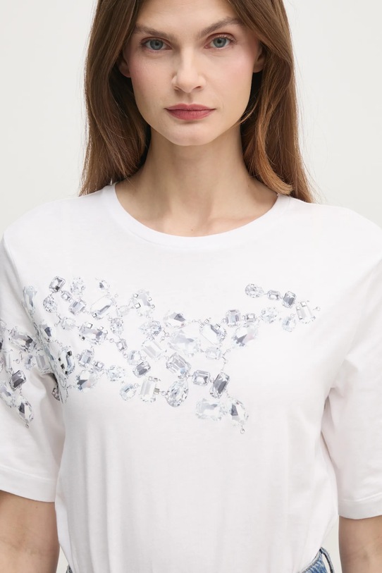 Sisley t-shirt bawełniany biały 3096L106T