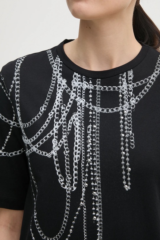 Sisley tricou din bumbac 3096L106T negru