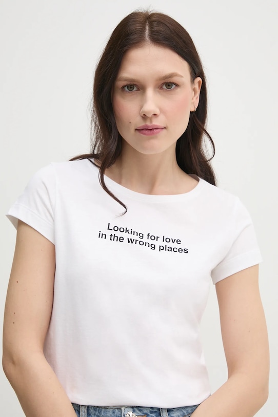 Хлопковая футболка Sisley хлопок белый 3I1XL106Q