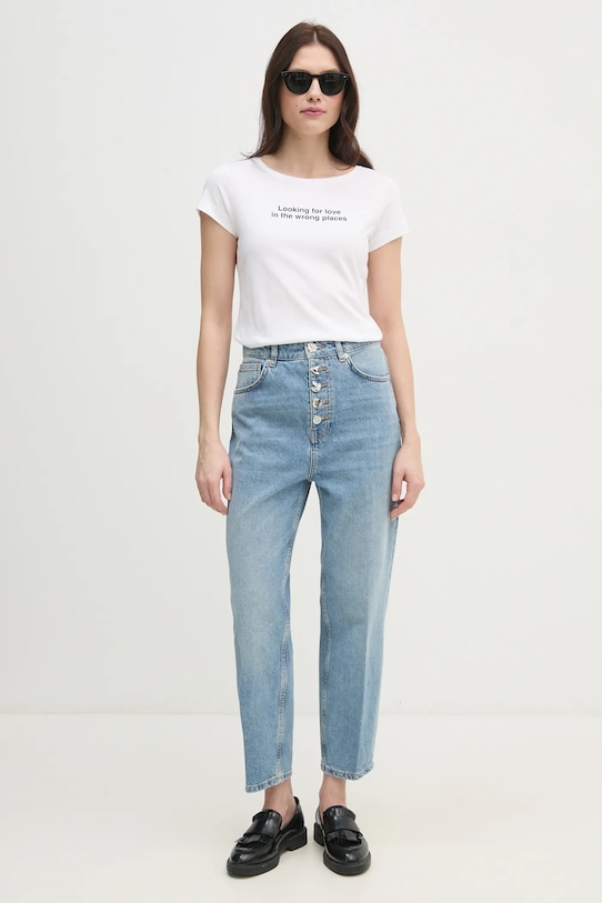 Хлопковая футболка Sisley 3I1XL106Q белый SS25