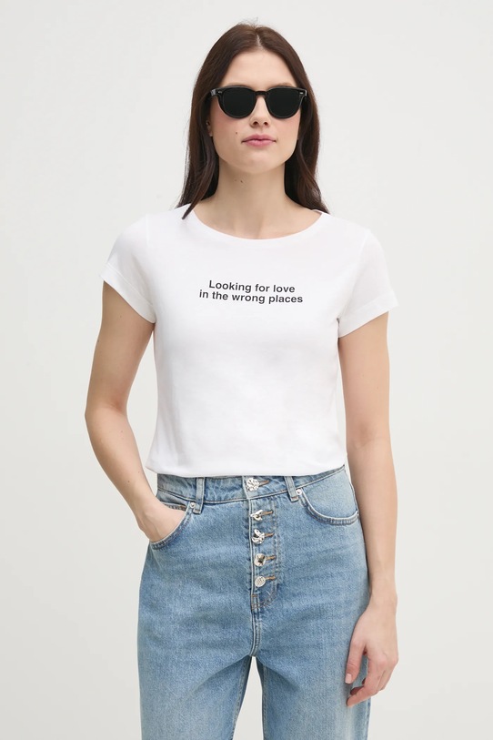 Хлопковая футболка Sisley белый 3I1XL106Q