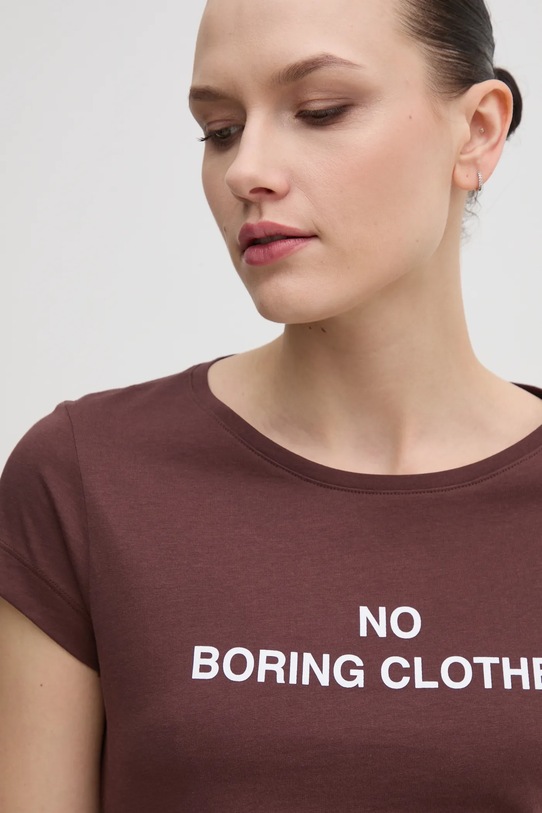 Sisley tricou din bumbac maro 3I1XL106Q