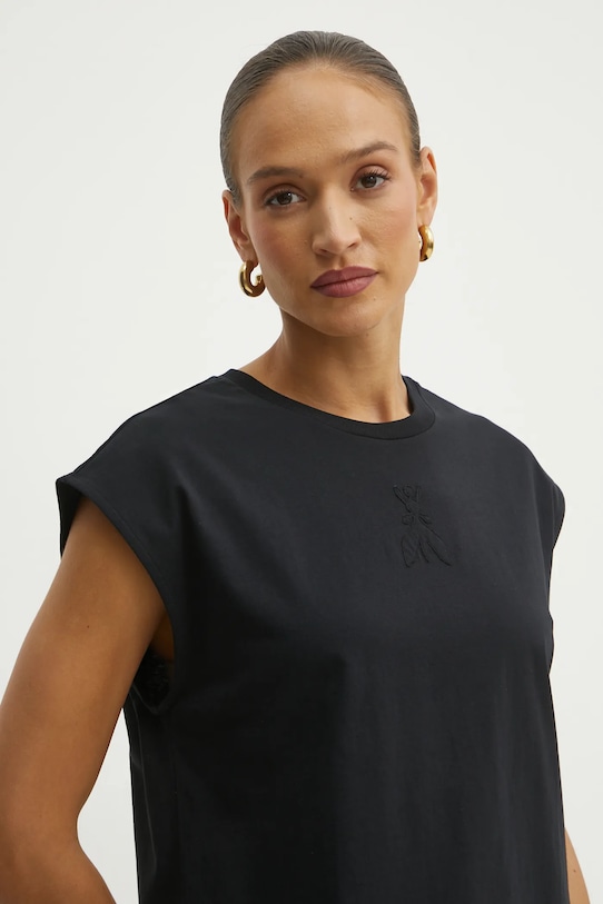 Памучна тениска Patrizia Pepe стандартна черен 2M4436.J290