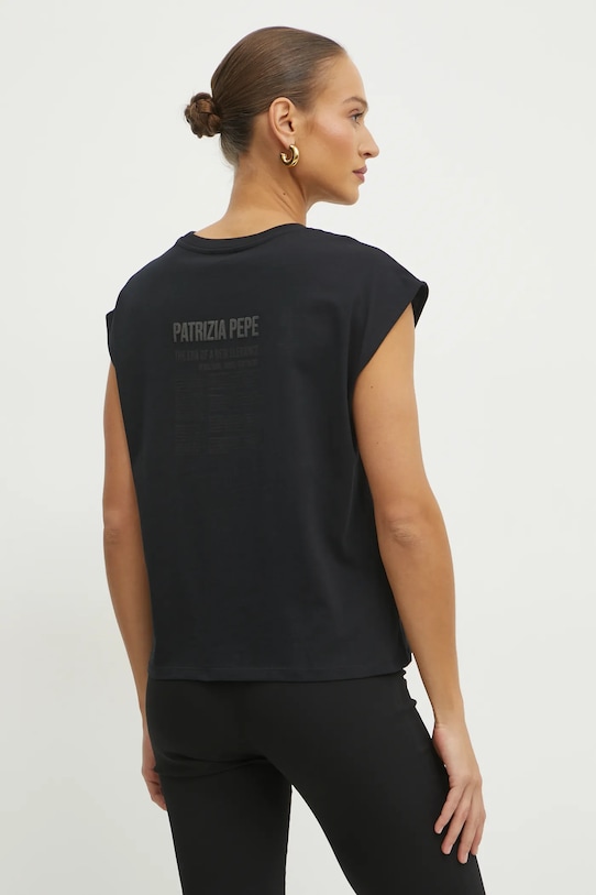 Дрехи Памучна тениска Patrizia Pepe 2M4436.J290 черен