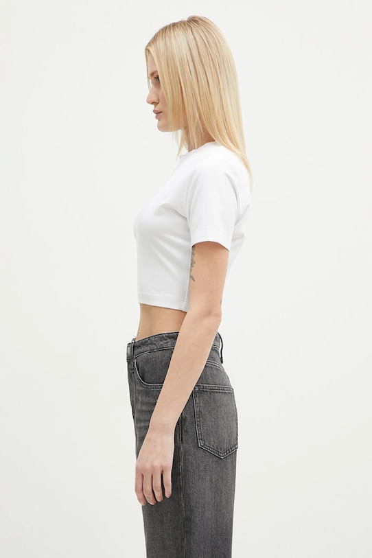 VETEMENTS t-shirt Oval Logo Cropped Fitted WA66TR700W biały SS25