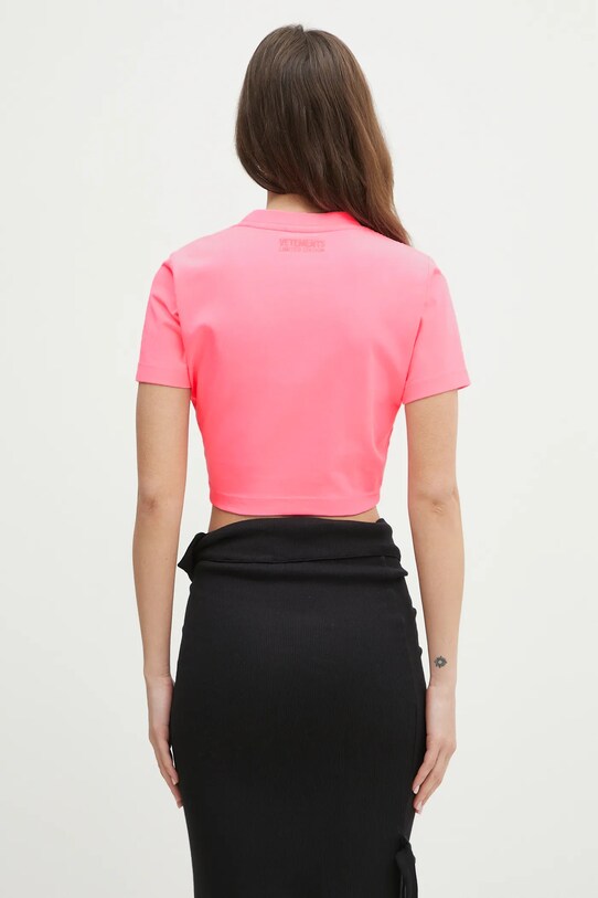Одяг Футболка VETEMENTS Oval Logo Cropped Fitted WA66TR700H рожевий