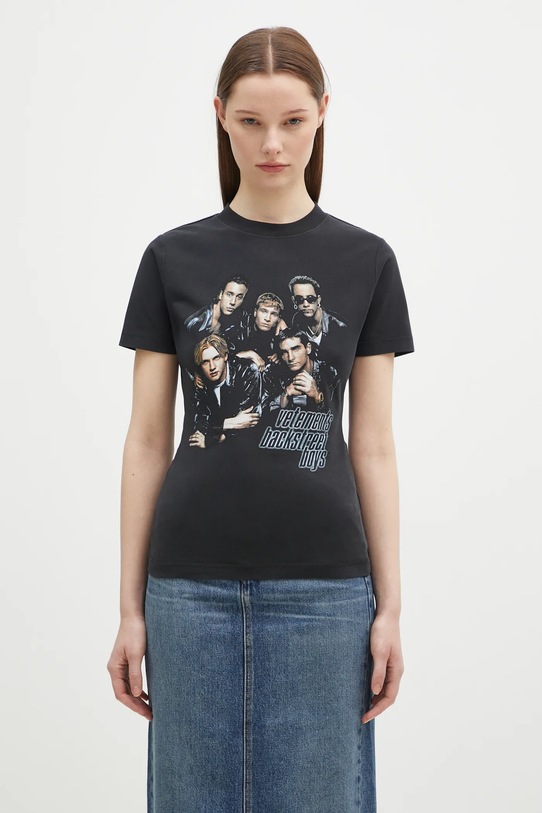 Majica kratkih rukava VETEMENTS Backstreetboys Fitted Hourglass regular crna WA66TR600B