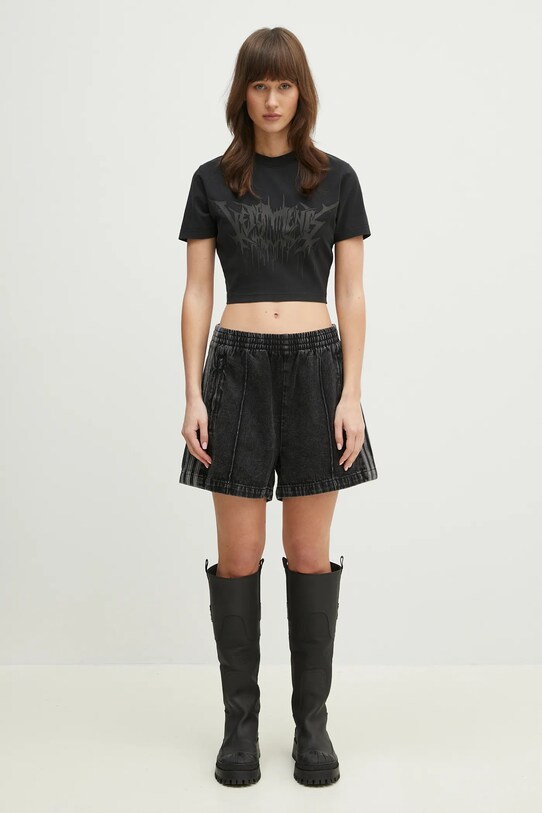 Tričko VETEMENTS Drip Metal Cropped Fitted WA66TR730B čierna
