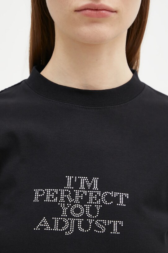 VETEMENTS t-shirt I'M Perfect You Adjust Cropped Fitted black WA66TR740B