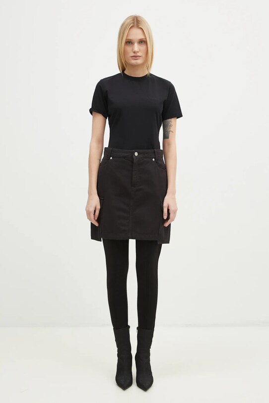 VETEMENTS t-shirt Embroidered Logo Fitted Hourglass WA66TR630B czarny