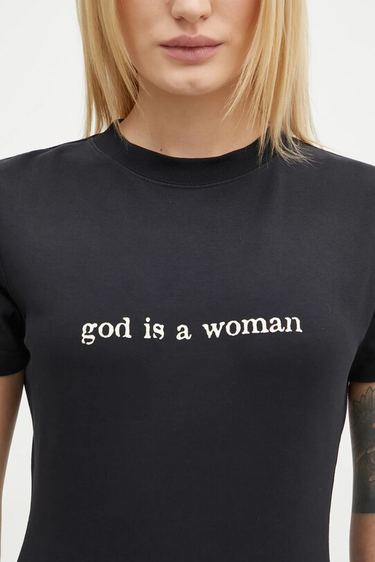 VETEMENTS cotton t-shirt God Is A Woman Fitted Hourglass black WA66TR620B
