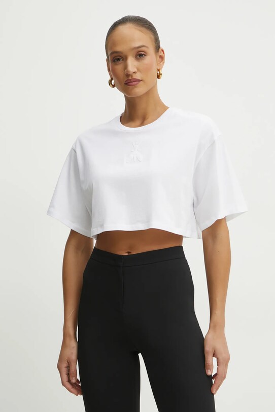 Patrizia Pepe tricou din bumbac uni alb 2M4437.J290