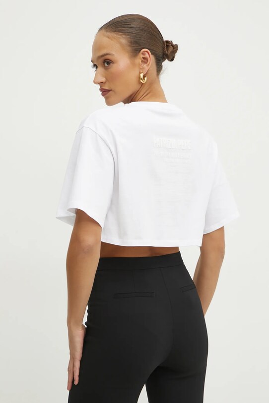 Îmbrăcăminte Patrizia Pepe tricou din bumbac 2M4437.J290 alb