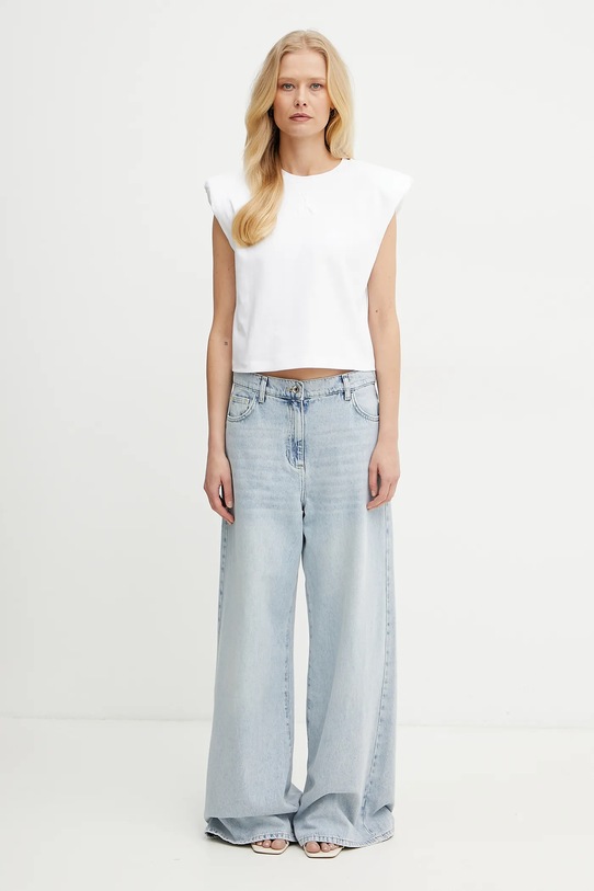 Βαμβακερό μπλουζάκι Patrizia Pepe 2M4443.J289 λευκό SS25