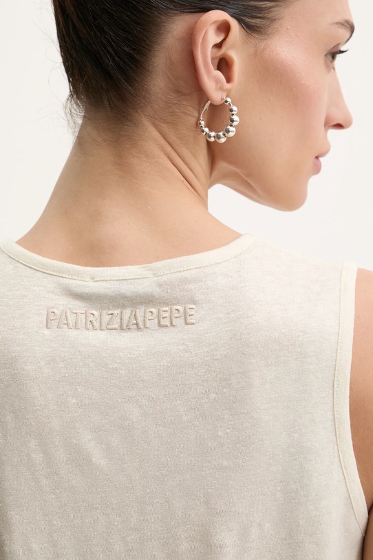 Льняной топ Patrizia Pepe 2M4458.J291 бежевый