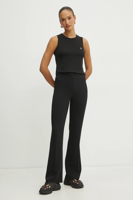 Ľanový top Patrizia Pepe 2M4458.J291 čierna SS25