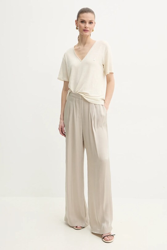 Льняна футболка Patrizia Pepe 2M4459.J291 бежевий SS25