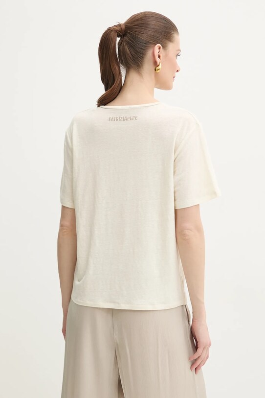 Одяг Льняна футболка Patrizia Pepe 2M4459.J291 бежевий