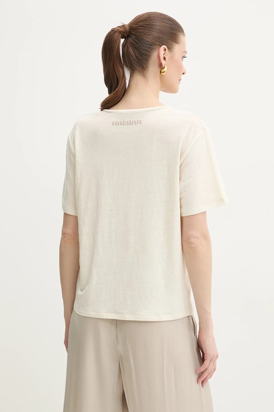 Odzież Patrizia Pepe t-shirt lniany 2M4459.J291 beżowy