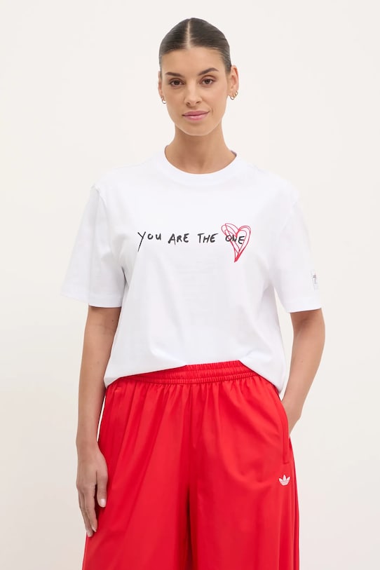 Bavlněné tričko EA7 Emporio Armani kulatý bílá AF13243.7X000032