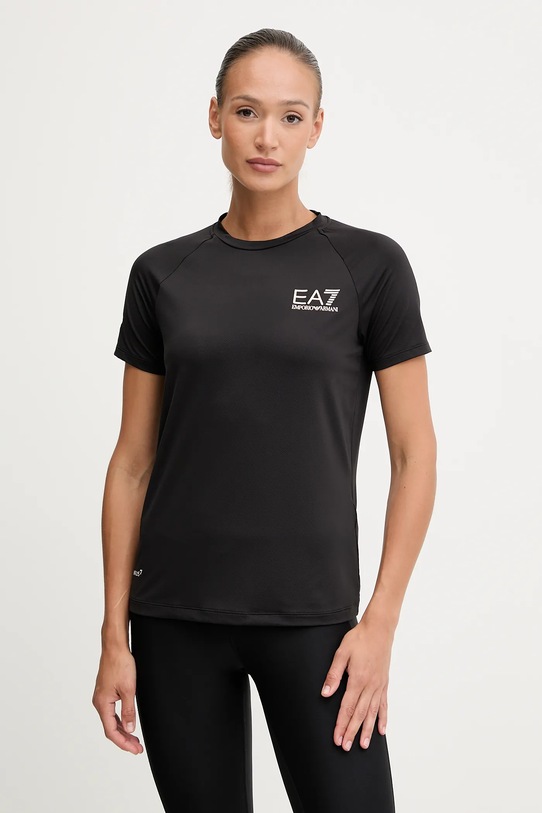 EA7 Emporio Armani t-shirt treningowy z elastanem czarny TJEMZ.8NTT70
