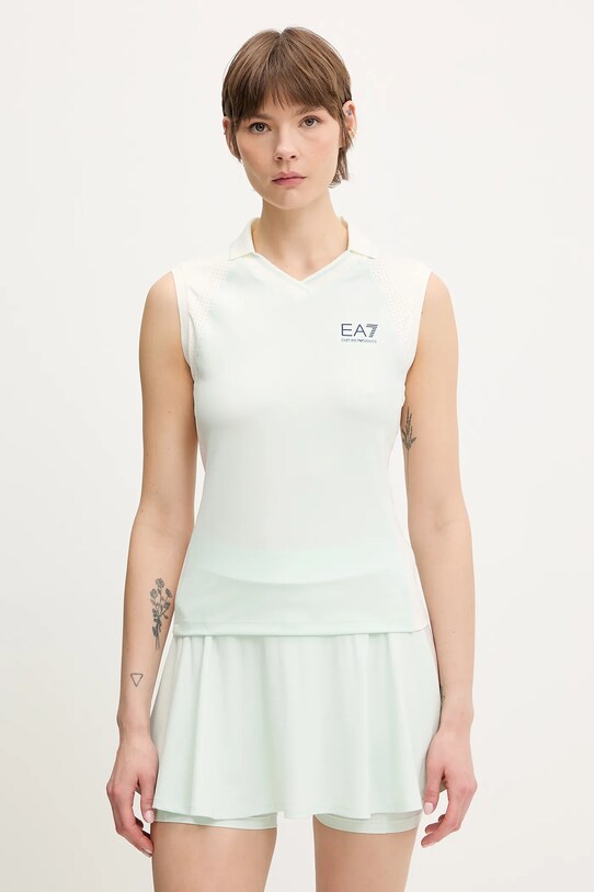 EA7 Emporio Armani top treningowy wzorzyste zielony AF13282.7W000200