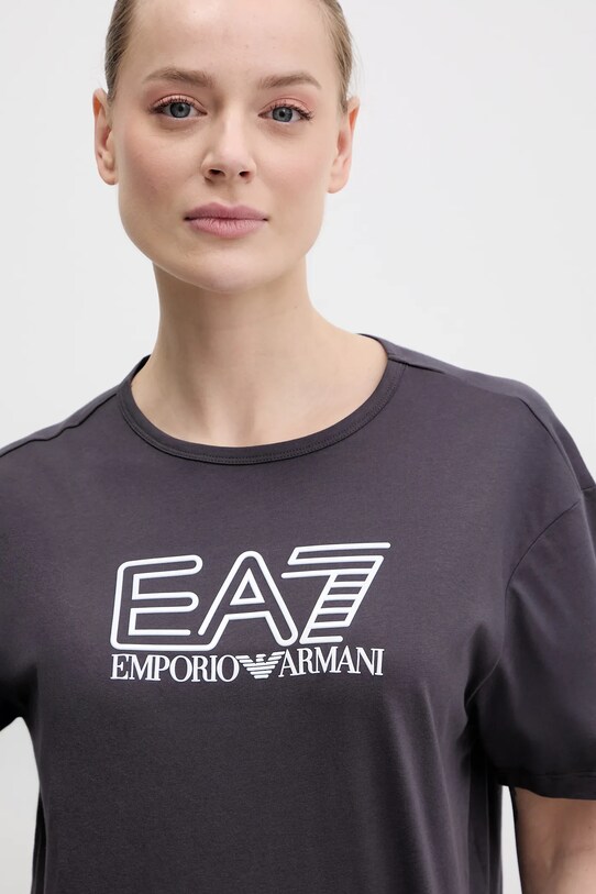 EA7 Emporio Armani tricou din bumbac print maro AF12503.7W000098