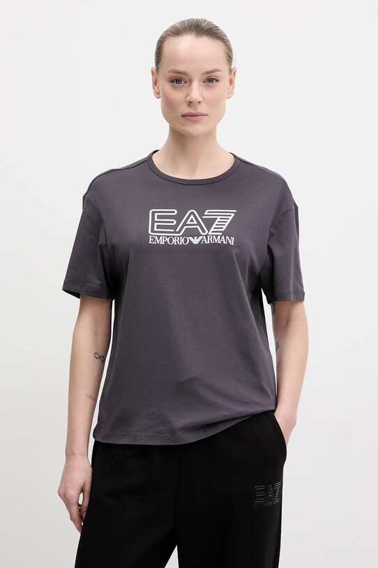 EA7 Emporio Armani tricou din bumbac maro AF12503.7W000098