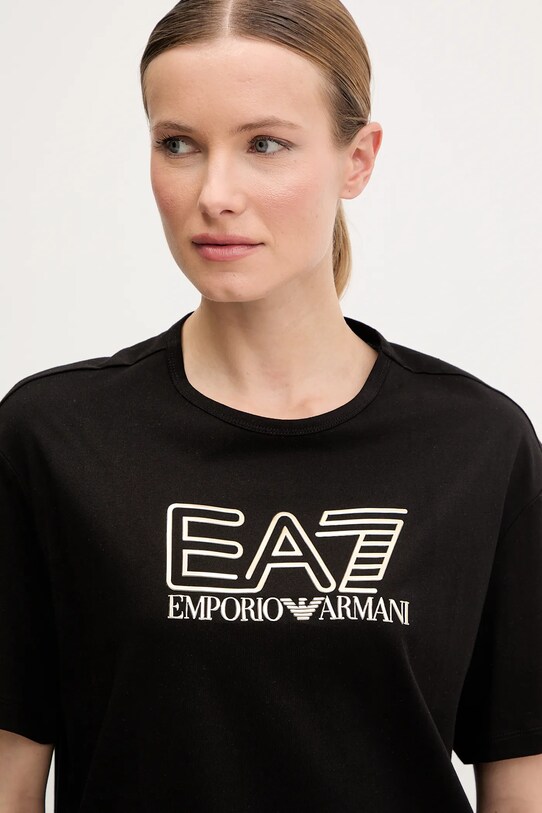 Bavlnené tričko EA7 Emporio Armani čierna AF12503.7W000098
