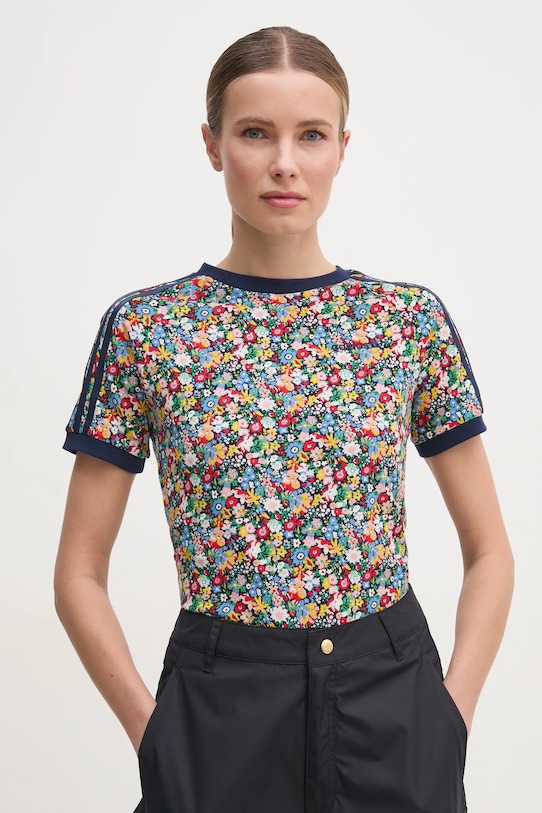 adidas Originals t-shirt Liberty wzorzyste granatowy JC7776