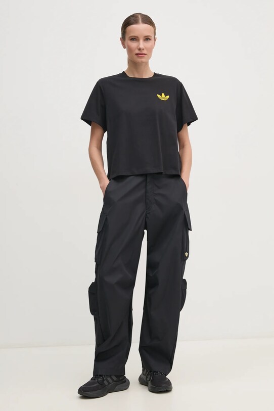 adidas Originals tricou din bumbac X Smiley JD2740 negru SS25