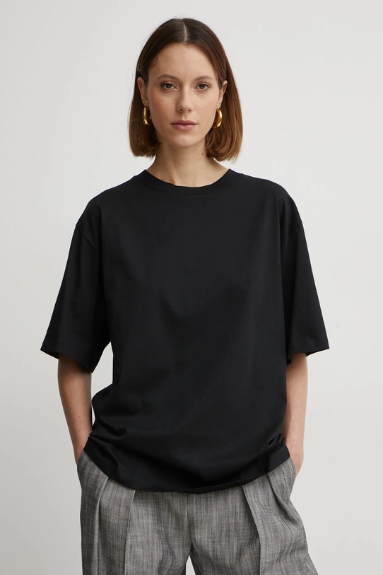 Ivy Oak t-shirt bawełniany bawełna czarny IO1100X2361