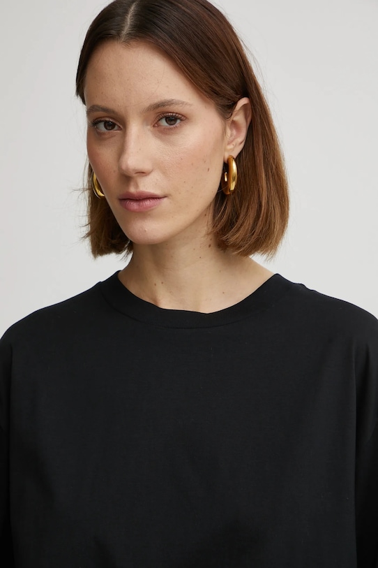 Ivy Oak t-shirt bawełniany czarny IO1100X2361