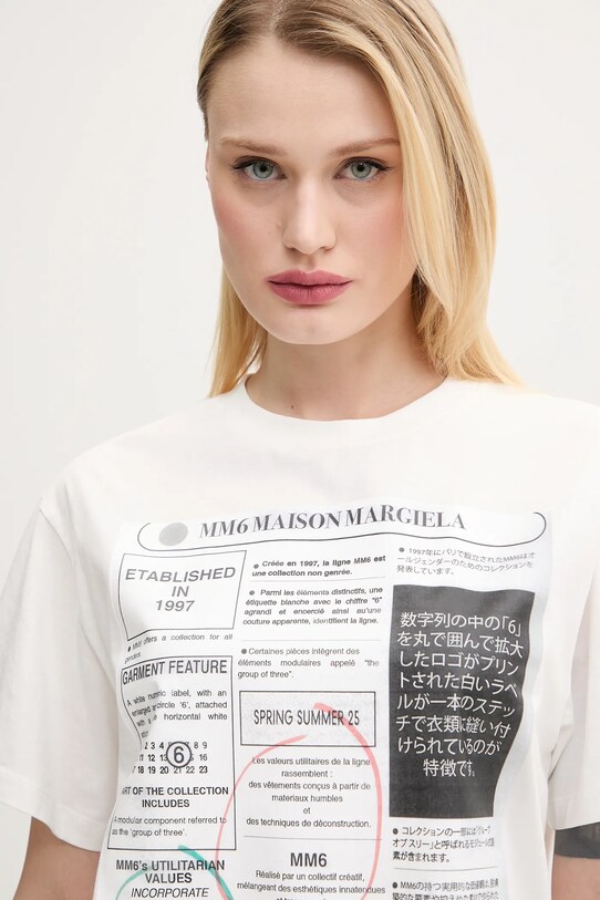 MM6 Maison Margiela tricou din bumbac alb S52GC0337.S24312