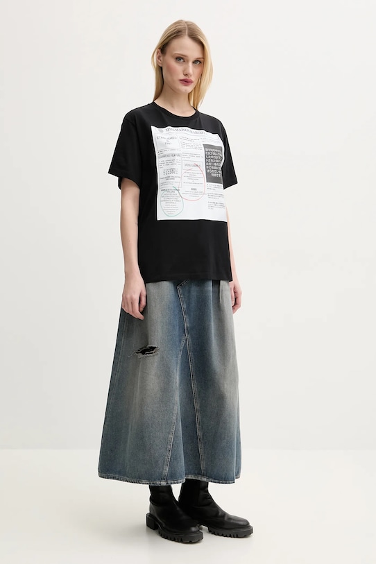 Bavlnené tričko MM6 Maison Margiela S52GC0337.S24312 čierna SS25