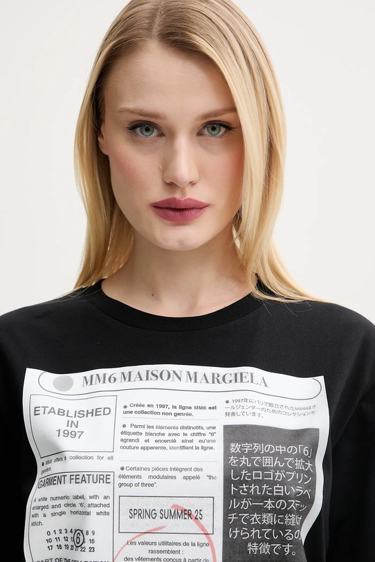 Bavlnené tričko MM6 Maison Margiela čierna S52GC0337.S24312