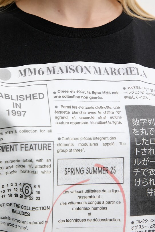 MM6 Maison Margiela t-shirt in cotone S52GC0337.S24312 nero