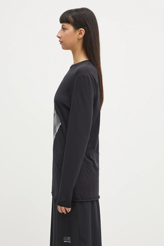 MM6 Maison Margiela camicia a maniche lunghe S52GC0346.M20101 nero SS25
